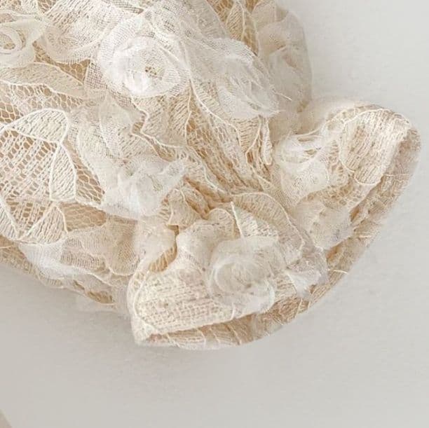 ベビードレス 66~90cm 韓国風 花レース模様 バースデー ベビードレス 誕生日フォト