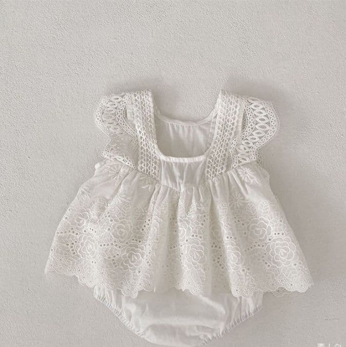 ベビードレス 66~90cm 夏 レース襟 バースデー ベビードレス ハーフバースデー お宮参り