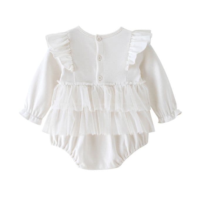 ベビードレス 新生児~80cm 程よいボリュームフリル 退院用 ベビードレス 退院用 お宮参り