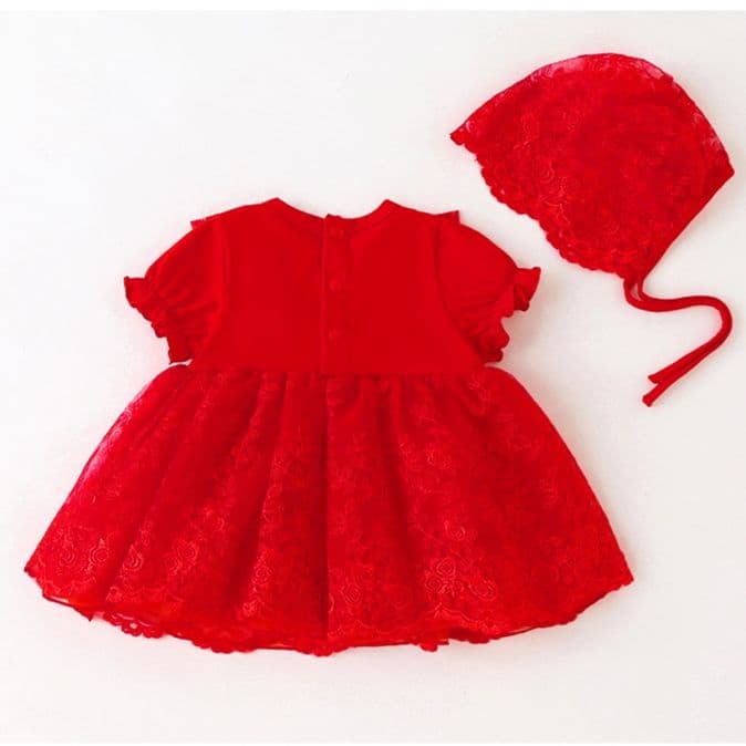 ベビードレス 新生児~90cm 花柄刺繍 退院用 ベビードレス お宮参り 百日祝い