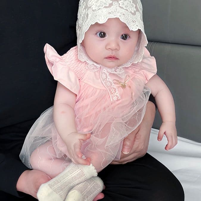 ベビードレス 新生児~90cm レースの妖精のような可愛さ、退院用ベビードレスセット お宮参り