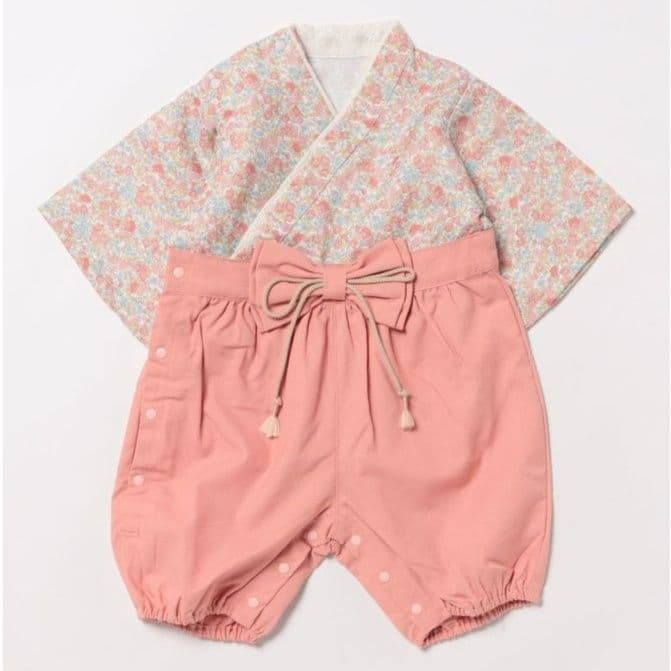 ベビードレス 70~80cm 麻の葉模様のお宮参り用ベビードレス お宮参り お食い初め 百日祝い 70～80cm