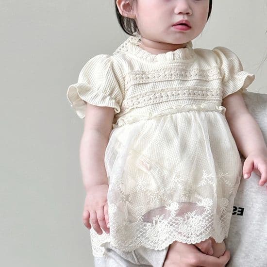 ベビードレス 66~90cm ふんわり袖 バースデー ヘアバンド付きベビードレスセット バースデー撮影