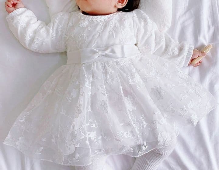 ベビードレス 新生児~90cm 花柄レース 可愛い 退院用 ベビードレス セット お宮参り