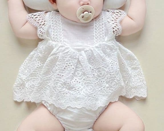 ベビードレス 66~90cm 夏 レース襟 バースデー ベビードレス ハーフバースデー お宮参り