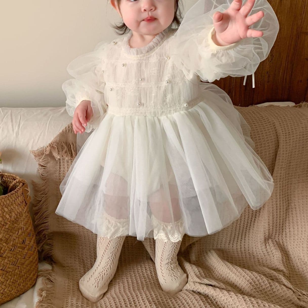 ベビードレス 70~100cm 柔らか素材が魅了する バースデー ベビードレス バースデー 記念撮影