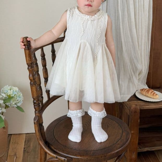 ベビードレス 70~100cm パール 上品 華やか バースデー ベビードレス 女の子 バースデーフォト 記念撮影