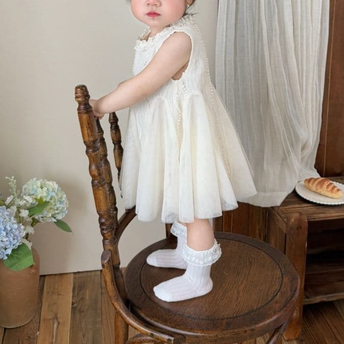 ベビードレス 70~100cm パール 上品 華やか バースデー ベビードレス 女の子 バースデーフォト 記念撮影