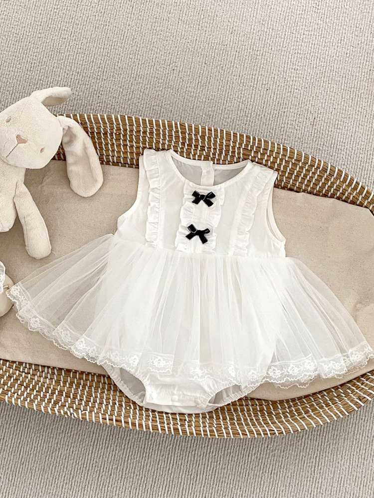 ベビードレス 66~90cm リボン アクセント 上品 華やか バースデー ベビードレス お宮参り バースデー