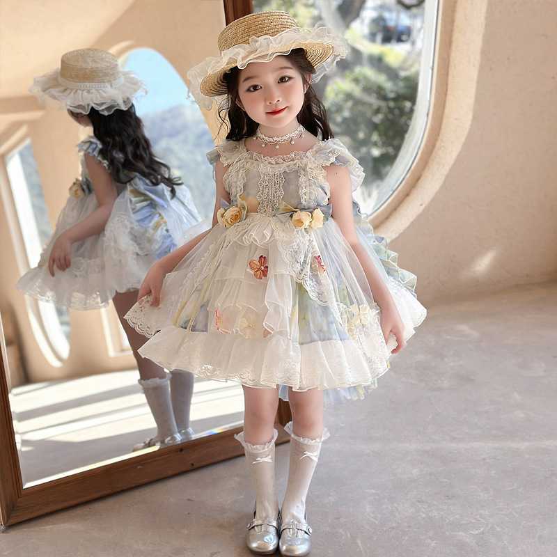 ベビードレス 結婚式 立体フラワーが華やぐ、気品あふれるベビードレス