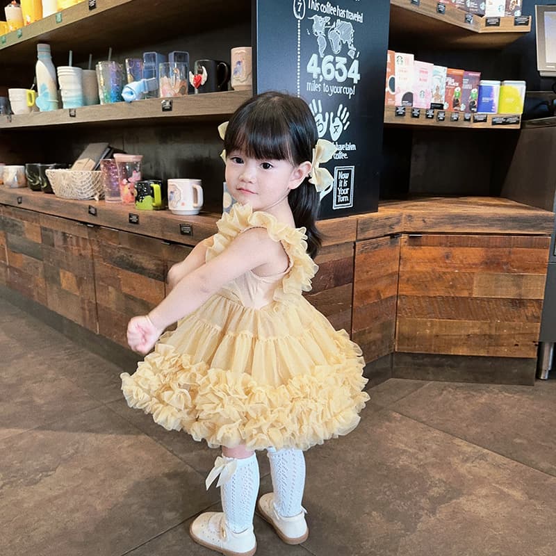 ベビードレス 80~110cm ふわっと軽やか笑顔 バースデー ベビードレス 女の子 誕生日フォト パーティー