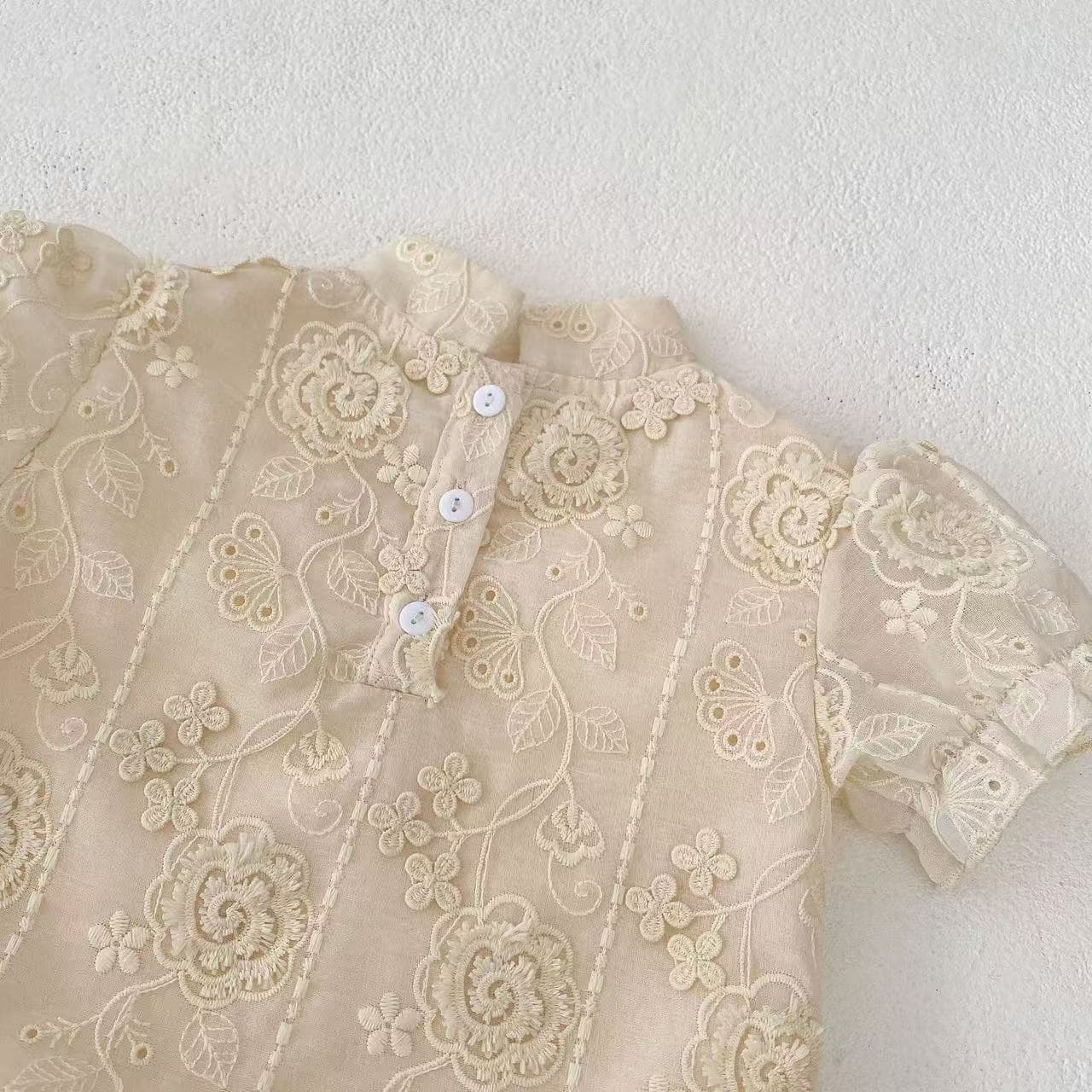 ベビードレス 新生児~90cm 刺繍 レース 退院用 ベビードレス 退院 バースデー