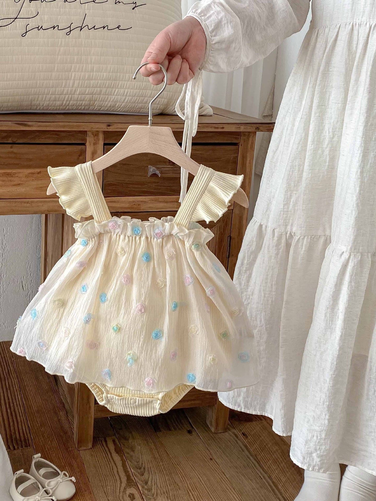 ベビードレス 66~90cm お花 バースデー ベビードレス おうちフォト ピクニック パーティー