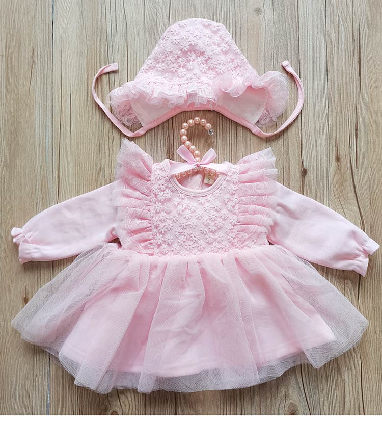 ベビードレス 新生児~90cm リボン 退院用 ベビードレスセット お宮参り 記念撮影