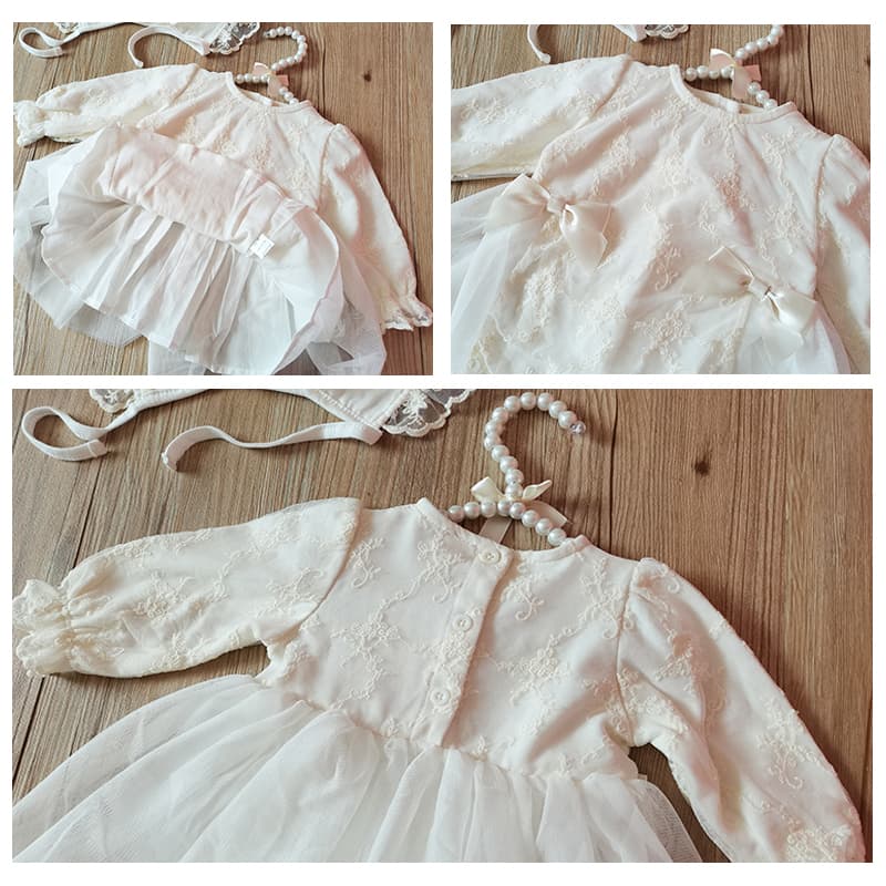 ベビードレス 新生児~90cm リボン 退院用 ベビードレスセット お宮参り 記念撮影