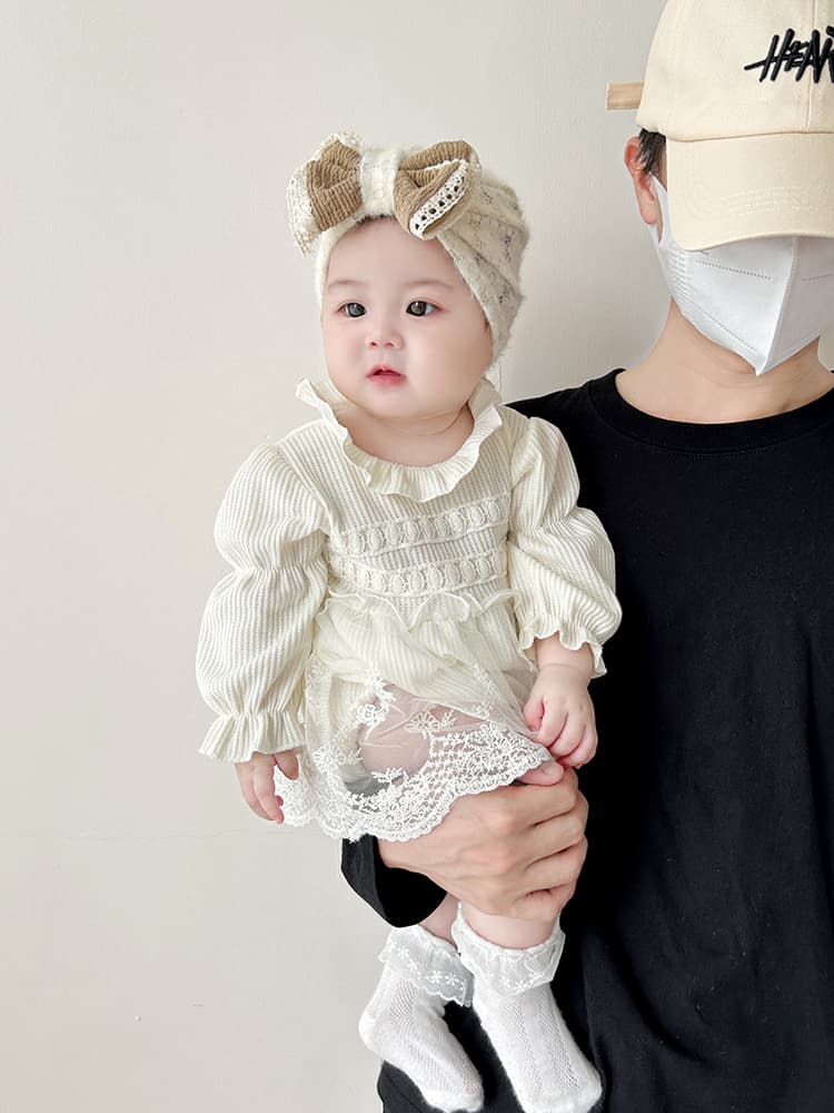 ベビードレス 新生児~90-cm 繊細レース 退院用 ベビードレスセット お宮参り 記念撮影 セレモニー 