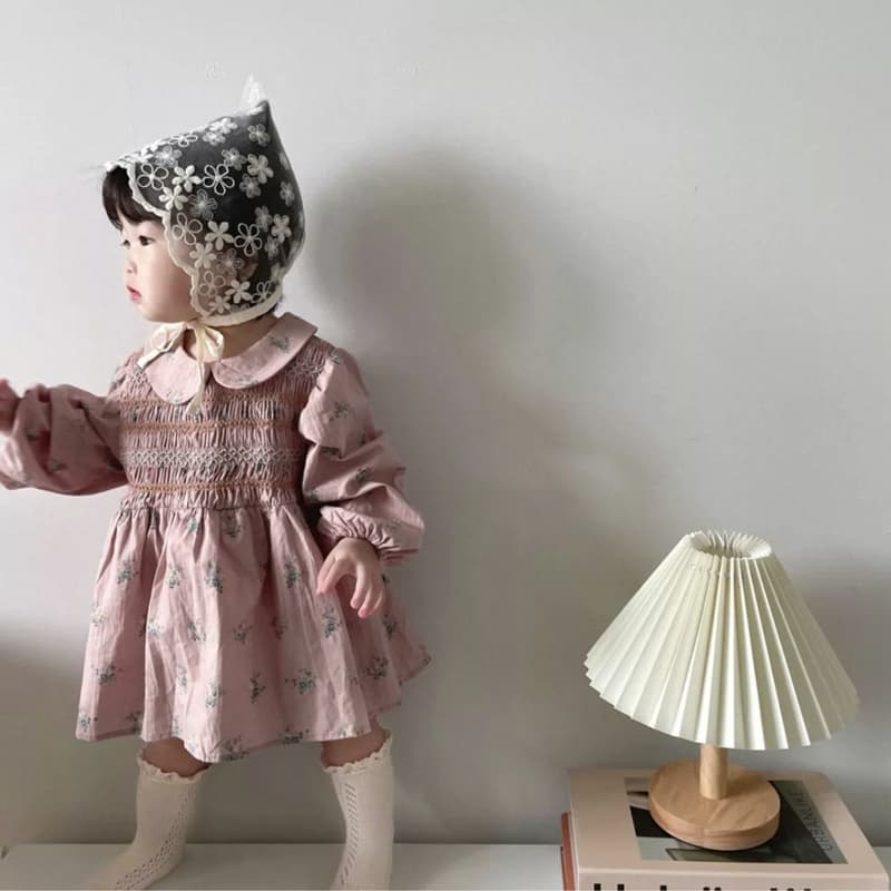 ベビードレス 73~100cm バースデー用 花柄ピーターパンカラー ベビーワンピース 秋冬