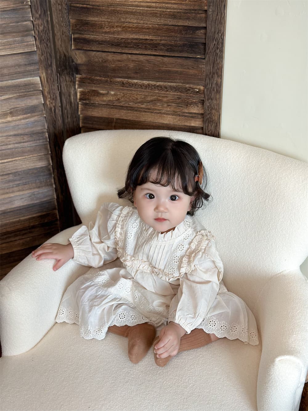 ベビードレス 70~110cm スカラップレース 華やか 上品 バースデー ベビードレス バースデーフォト お宮参り