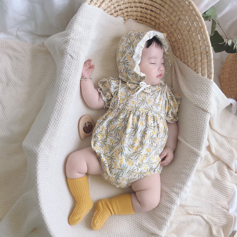 ベビードレス 66~90cm イエロー 優しい 花模様 お宮参り ベビードレス お宮参り