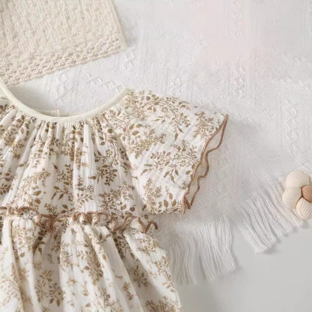 ベビードレス 66~90cm 優美 草花柄 お食い初め 袴風 ベビードレス お宮参り お食い初め 百日祝い