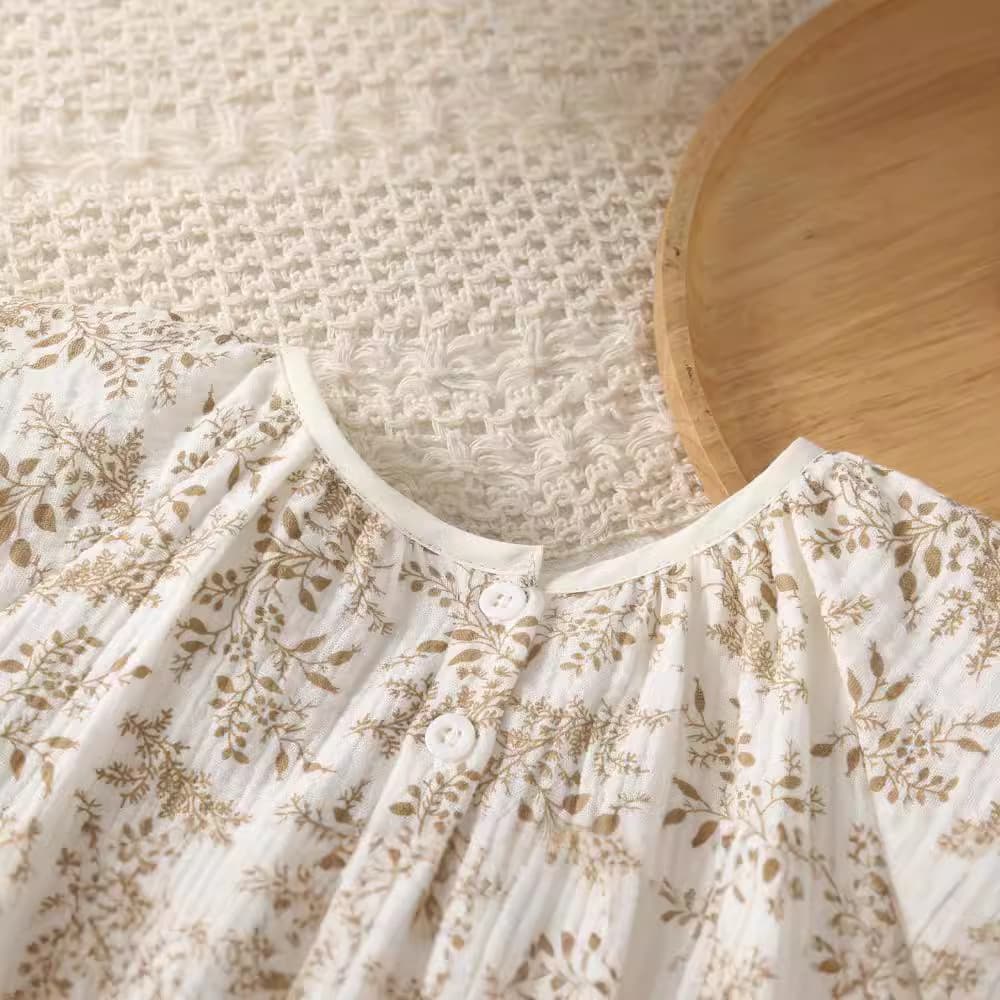 ベビードレス 66~90cm 優美 草花柄 お食い初め 袴風 ベビードレス お宮参り お食い初め 百日祝い