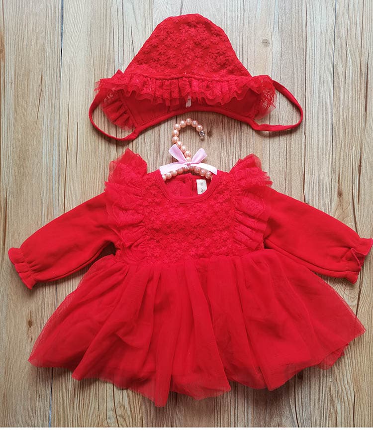 ベビードレス 新生児~90cm リボン 退院用 ベビードレスセット お宮参り 記念撮影