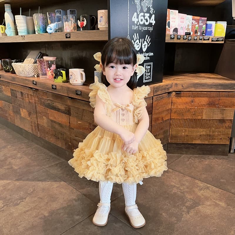ベビードレス 80~110cm ふわっと軽やか笑顔 バースデー ベビードレス 女の子 誕生日フォト パーティー