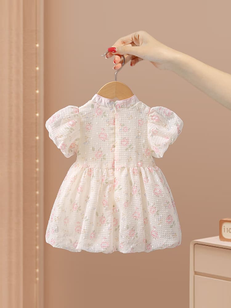 ベビードレス 80~110cm 通気性抜群ワッフル素材 オススメ結婚式用ドレス 記念フォト 春夏