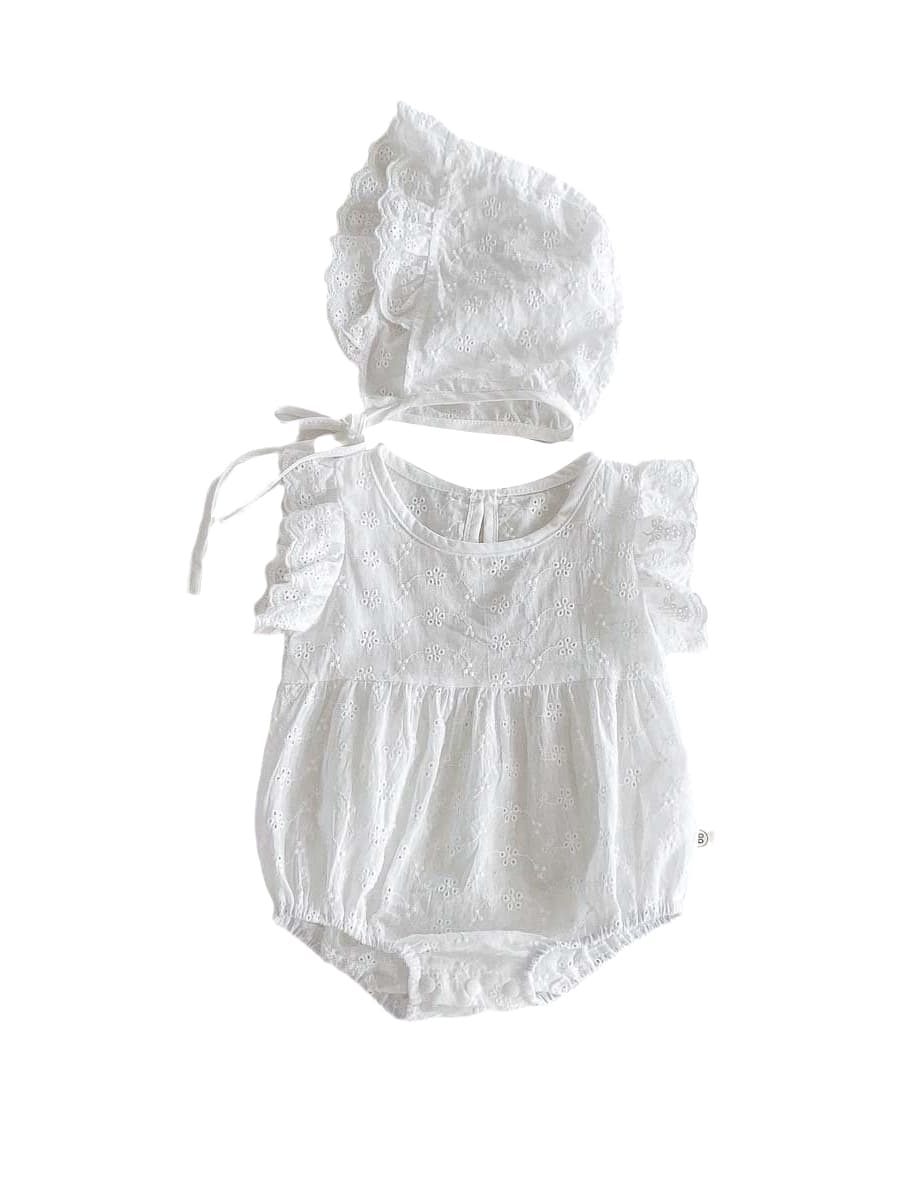 ベビードレス 66~90cm お宮参りで使える、柔らかなレース刺繍のベビードレス 退院用 お宮参り お食い初め