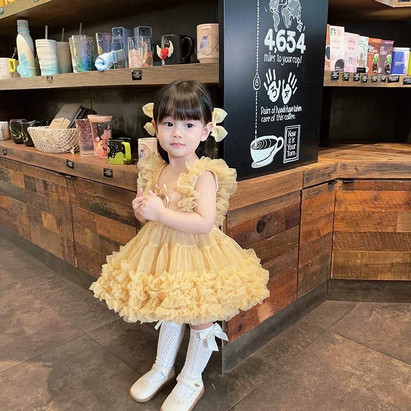ベビードレス 80~110cm ふわっと軽やか笑顔 バースデー ベビードレス 女の子 誕生日フォト パーティー