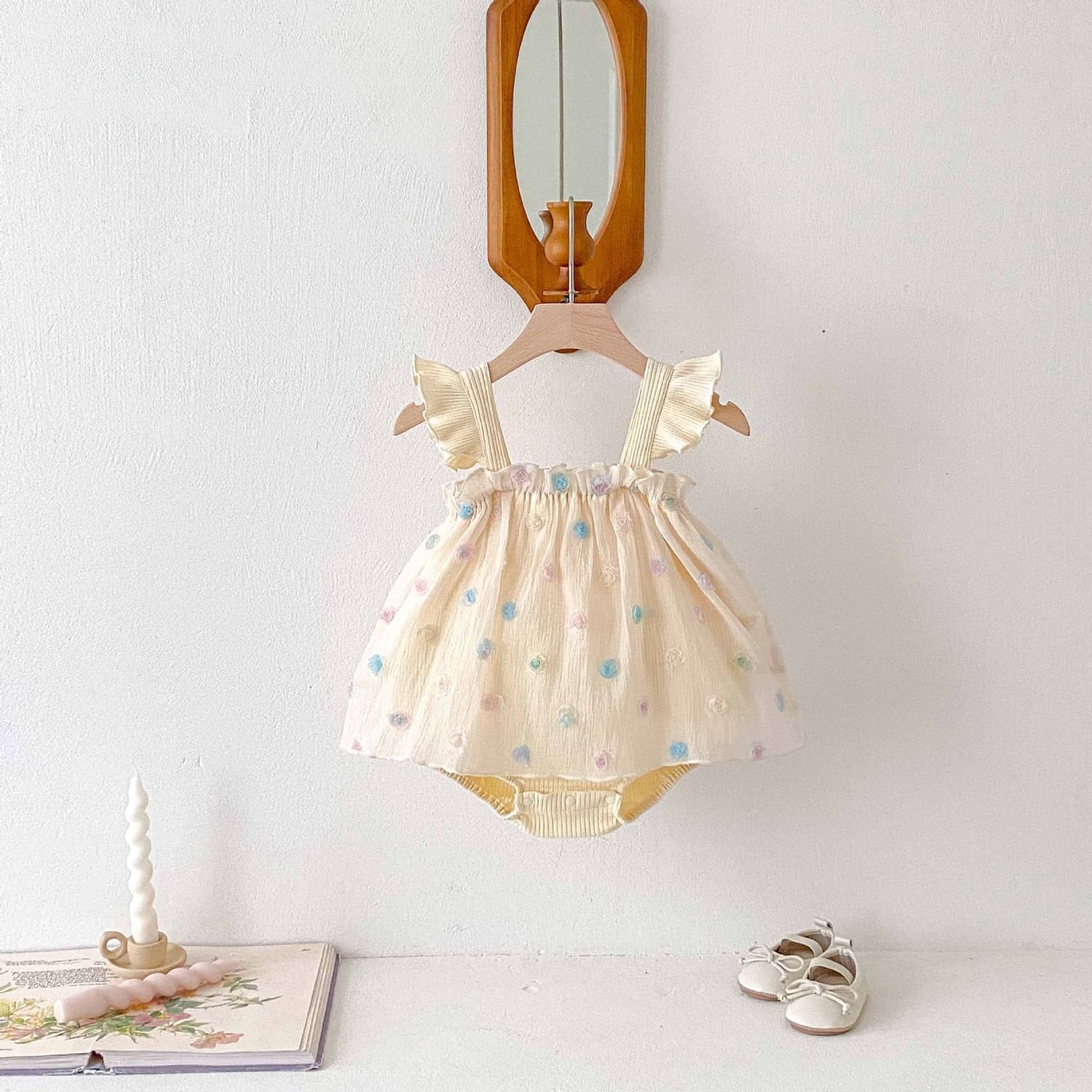 ベビードレス 66~90cm お花 バースデー ベビードレス おうちフォト ピクニック パーティー