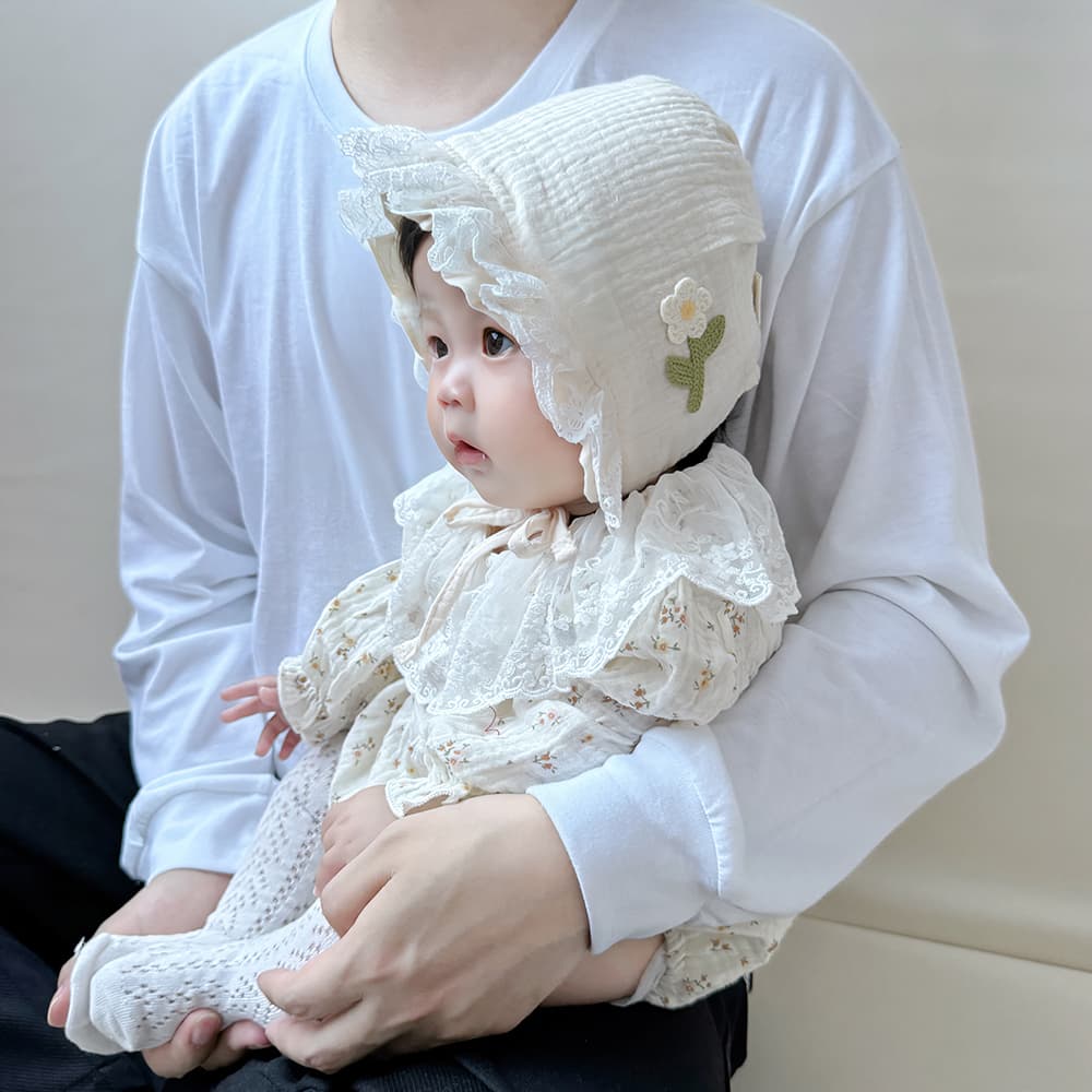 ベビードレス 66~100cm ふんわり優しい着心地、ボンネット＆ソックス付きお宮参りベビードレス 記念フォト