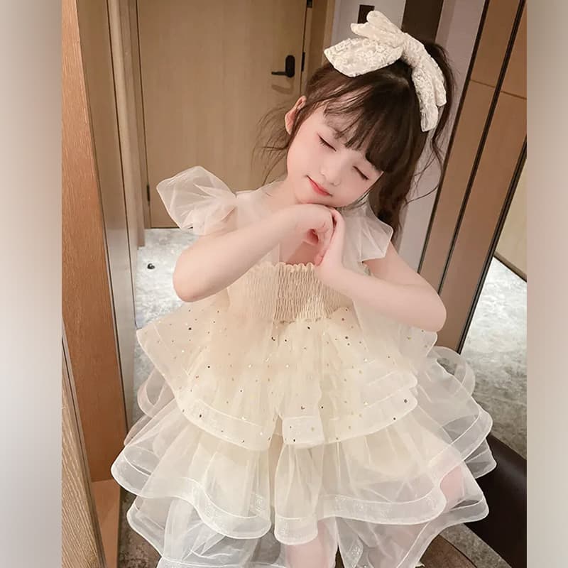ベビードレス 90~110cm シャーリングで魅せる、結婚式用ベビードレス 結婚式 パーティー