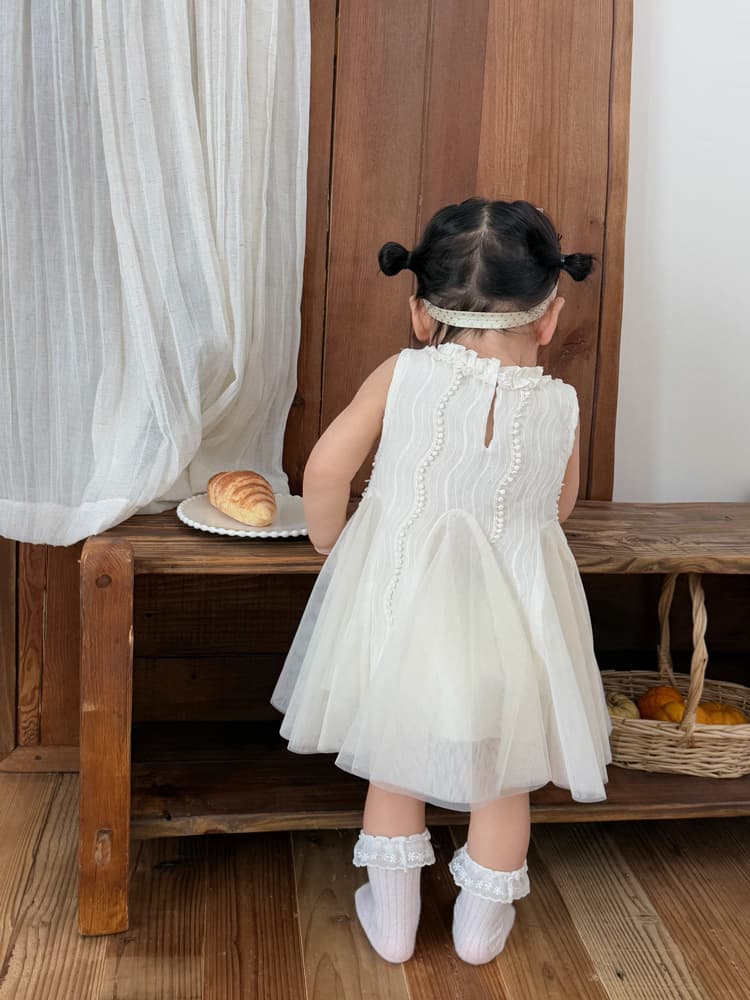 ベビードレス 70~100cm パール 上品 華やか バースデー ベビードレス 女の子 バースデーフォト 記念撮影