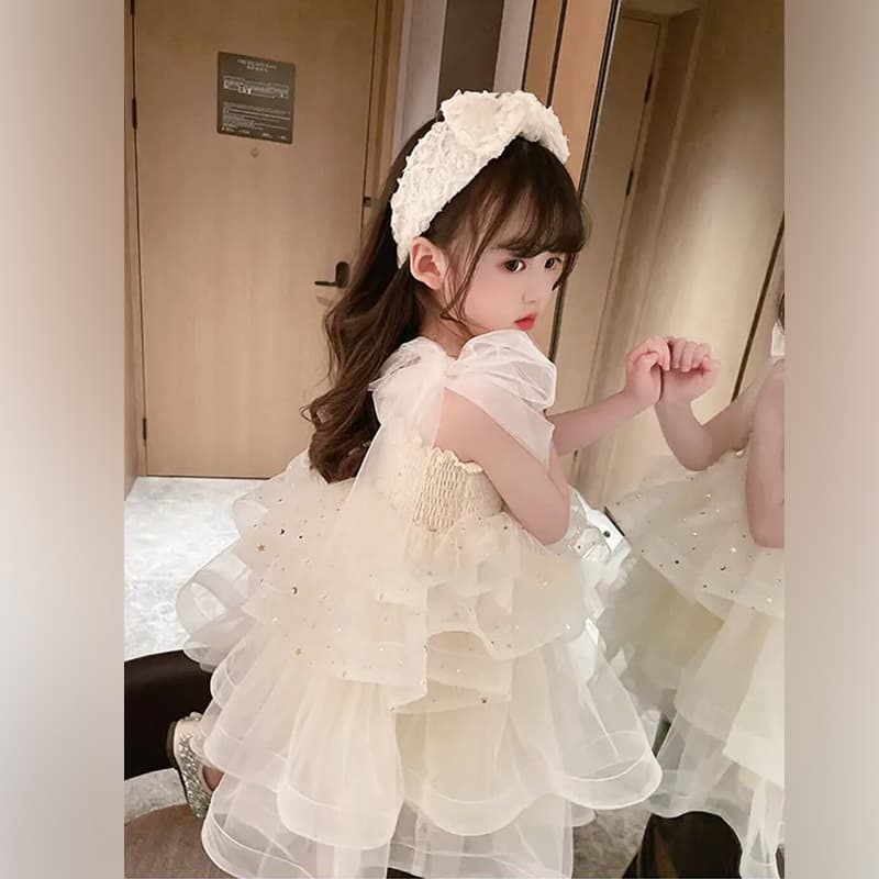ベビードレス 90~110cm シャーリングで魅せる、結婚式用ベビードレス 結婚式 パーティー