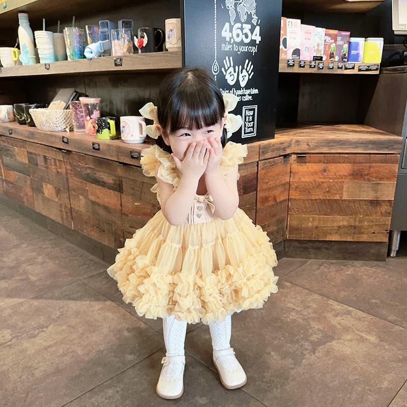 ベビードレス 80~110cm ふわっと軽やか笑顔 バースデー ベビードレス 女の子 誕生日フォト パーティー