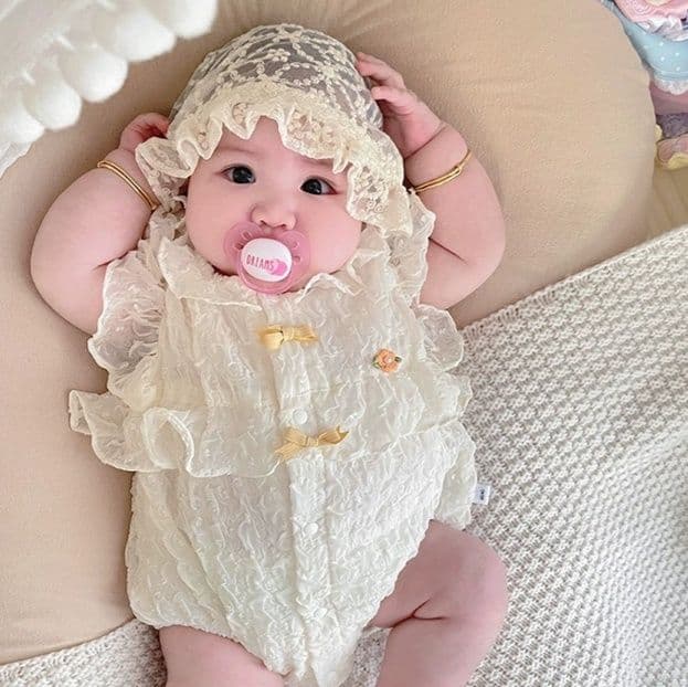 ベビードレス 新生児~90cm ボンネット付き 繊細なレースとリボンが可愛い退院用ベビードレスセット 男の子 女の子 退院用