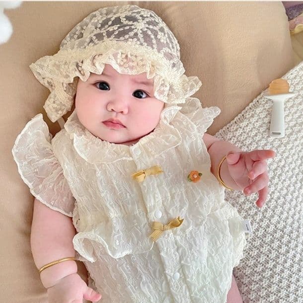 ベビードレス 新生児~90cm ボンネット付き 繊細なレースとリボンが可愛い退院用ベビードレスセット 男の子 女の子 退院用