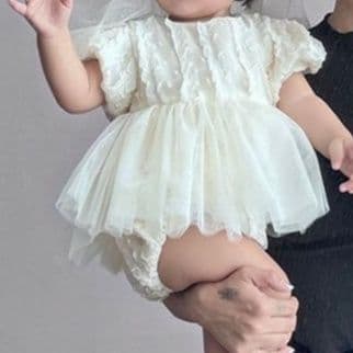 ベビードレス 新生児~100cm ベビードレス王冠ベール バースデー ベビードレス 女の子 誕生日 記念撮影 お披露目会