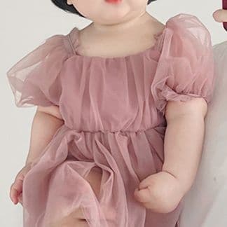 ベビードレス 66~90cm 優しい色味とふんわり感が魅力の結婚式用ベビードレス 結婚式 ハーフバースデー