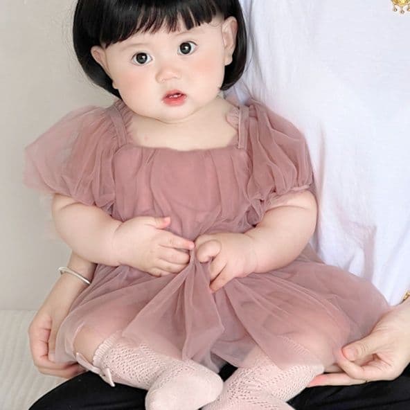 ベビードレス 66~90cm 優しい色味とふんわり感が魅力の結婚式用ベビードレス 結婚式 ハーフバースデー
