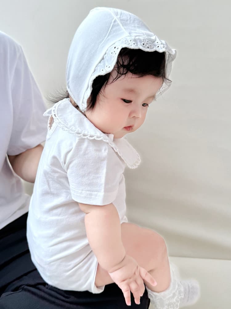 ベビードレス 新生児~70cm レース襟が愛らしい、退院用ベビードレスセット 半袖 長袖