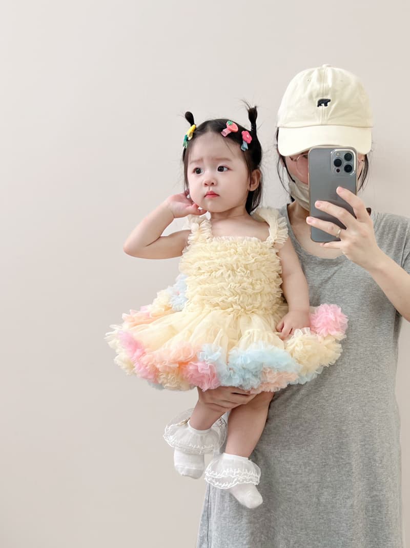 ベビードレス 80~110cm 華やか グラデーション ふわふわ バースデー ベビードレス 1歳記念 パーティー