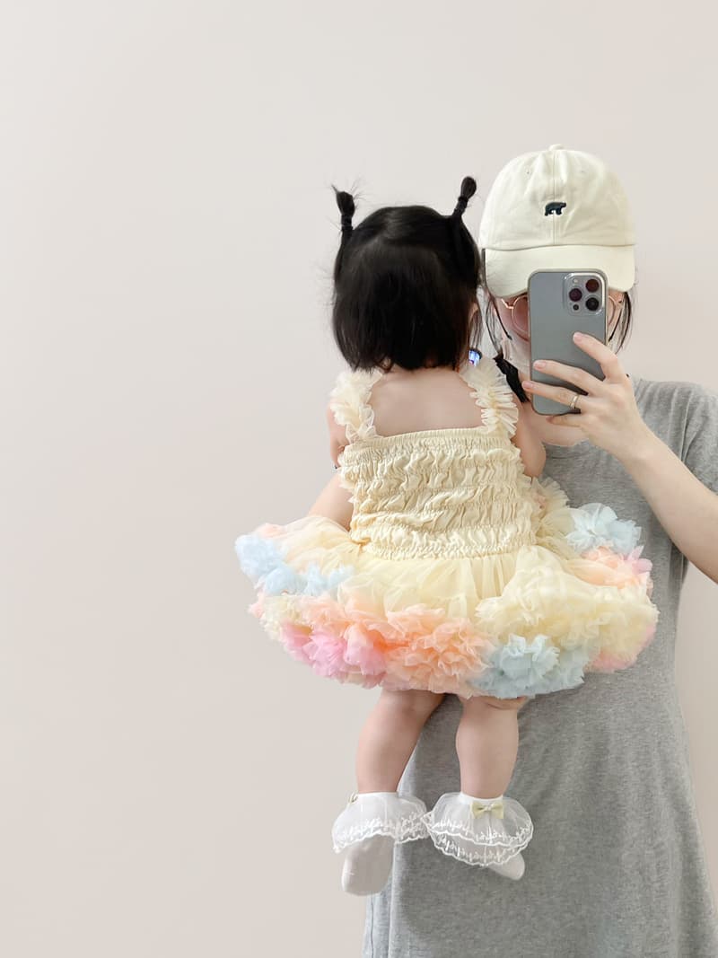 ベビードレス 80~110cm 華やか グラデーション ふわふわ バースデー ベビードレス 1歳記念 パーティー