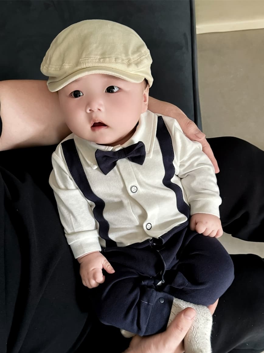 ベビードレス 新生児~90cm バースデーに映える、小さな紳士のベビードレス 男の子 正装 フォーマル