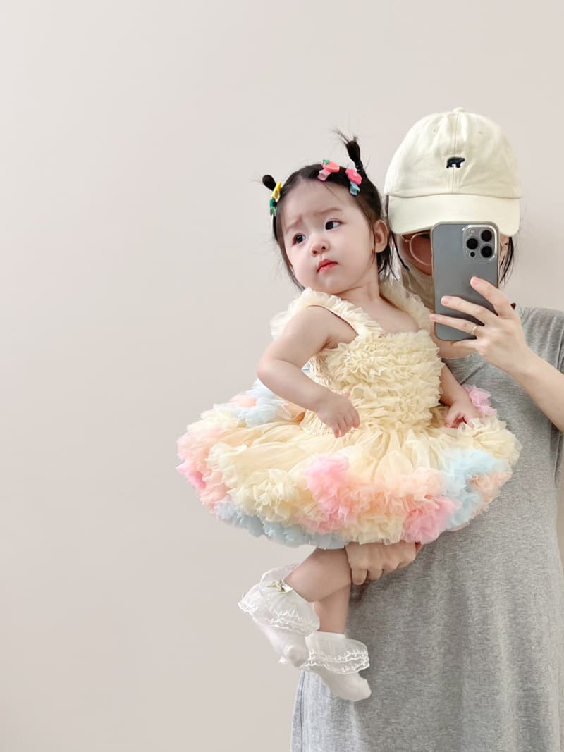 ベビードレス 80~110cm 華やか グラデーション ふわふわ バースデー ベビードレス 1歳記念 パーティー